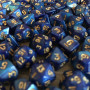 Mini Dice - Set 7 dés -  Bleu - Doré - MG Dice