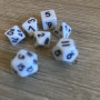 Mini Dice - Set 7 dés -  Blanc - Noir - MG Dice