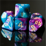 Dés Duetto - D10 unité - Bleu / Pourpre - Doré - Udixi