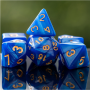 Dés Marbrés - D10 unité   - Bleu - Doré - Udixi