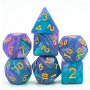 Dés Glitter - D8 - Bleu / Pourpre - Doré - Udixi