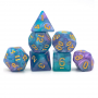 Dés Glitter - D8 - Bleu / Pourpre - Doré - Udixi