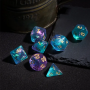 Dés Glitter - D8 - Bleu / Pourpre - Doré - Udixi
