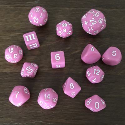 Approved for Dungeon Crawl Classics - Set 14 dés - Rose - Impact Miniatures