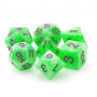 Pearl - Set 7 dés  - Vert - Pourpre  - HD
