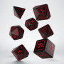 Runic - Set de dés - Noir - Rouge  - Qworkshop