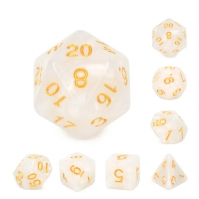 Pearl - Set 10D6 +2 offerts  - Blanc - Doré  - HD