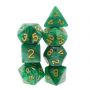 Pearl - Set 7 dés - Vert - Doré - Blanc - HD