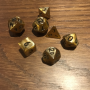 Mini Dice - Set 7 dés -  Doré - Noir - MG Dice