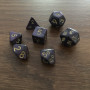 Mini Dice - Set 7 dés -  Poupre - Doré - MG