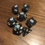 Mini Dice - Set 7 dés -  Noir - Pailleté - Doré -  MG