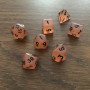 Mini Dice - Set 7 dés -  Fluo - Orange - Noir  - MG Dice