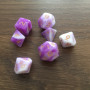 Mini Dice - Set 7 dés - Pourpre - Blanc - Jaune - MG Dice