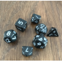 Mini Dice - Set 7 dés - Opaque - Noir - Blanc - MG Dice