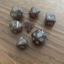 Mini Dice - Set 7 dés -  Marron - Paillettes - Doré - MG